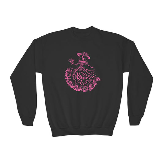 Dia de los Muertos Catrina Skeleton Youth Sweatshirt