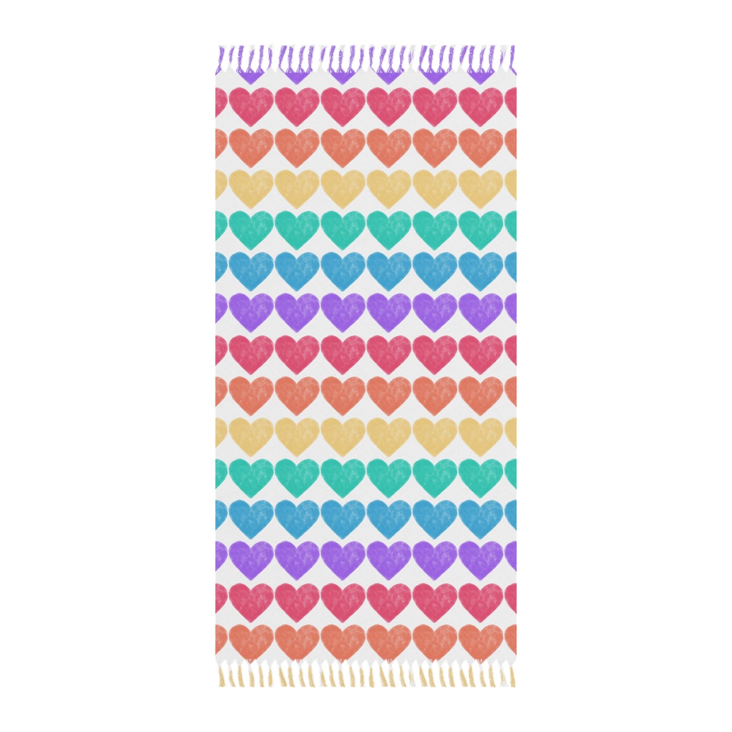 Rainbow Hearts Beach Cloth