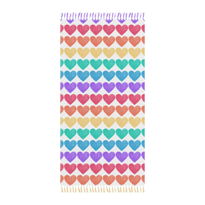 Rainbow Hearts Beach Cloth