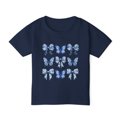 Blue Toile Butterflies & Bows Toddler Tshirt