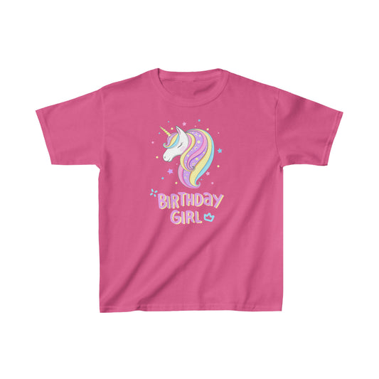 Unicorn Birthday Girl Kids Tee - jaecrece