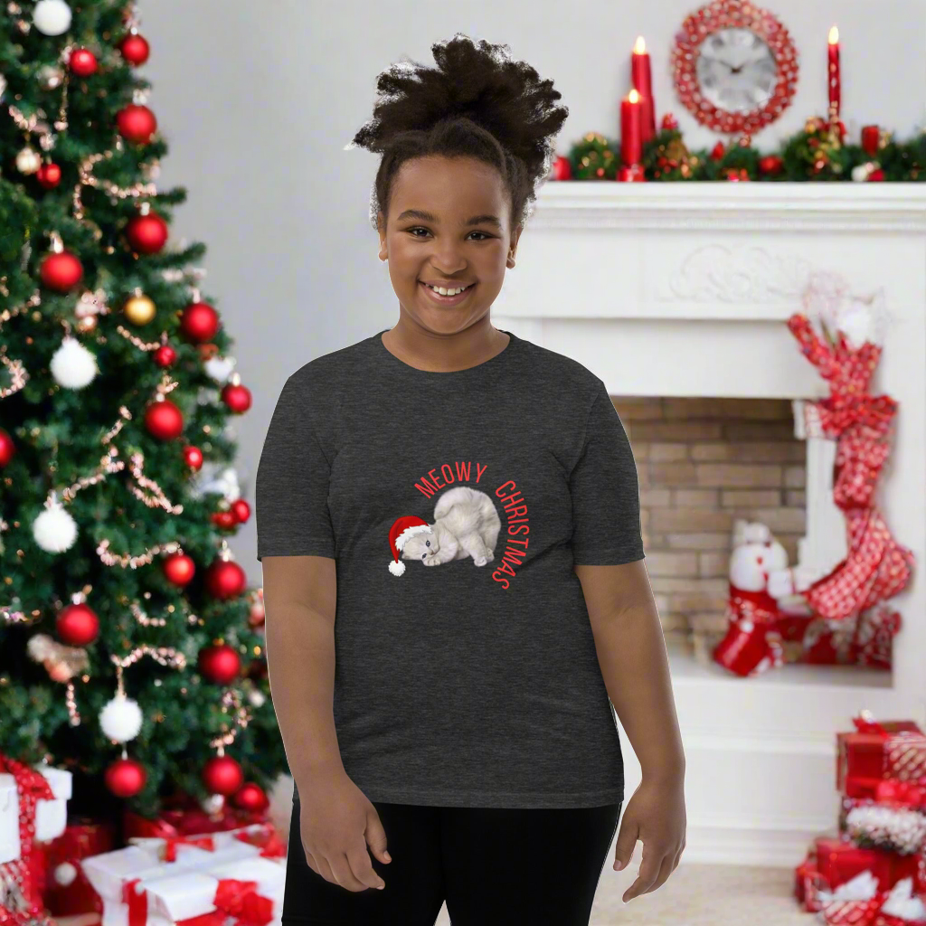 Meowy Christmas Youth Short Sleeve T-Shirt