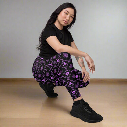 Step into Halloween fun with Wickedly Cute Women's Halloween Leggings with Pockets, featuring soft stretchy fabric, high-waisted flattering fit, and functional side pockets. Available in size-inclusive 2XS–6XL and matching toddler sizes 2T–7 for coordinating family outfits. Featuring pumpkin, skull, and spooky designs, ideal for trick-or-treating, fall festivals, cozy nights, plus-size women's fashion, seasonal leggings, festive wardrobe, Halloween clothing, and eco-conscious made-to-order leggings for wome
