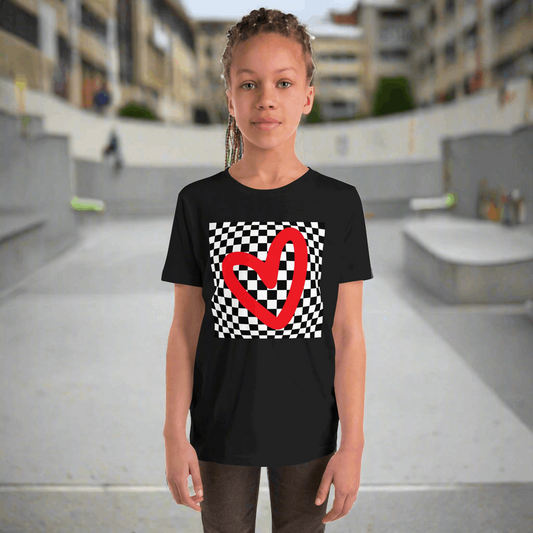 Checkerboard Love Youth Short Sleeve T-Shirt