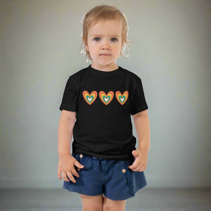 Retro Hearts Toddler Short Sleeve Tee