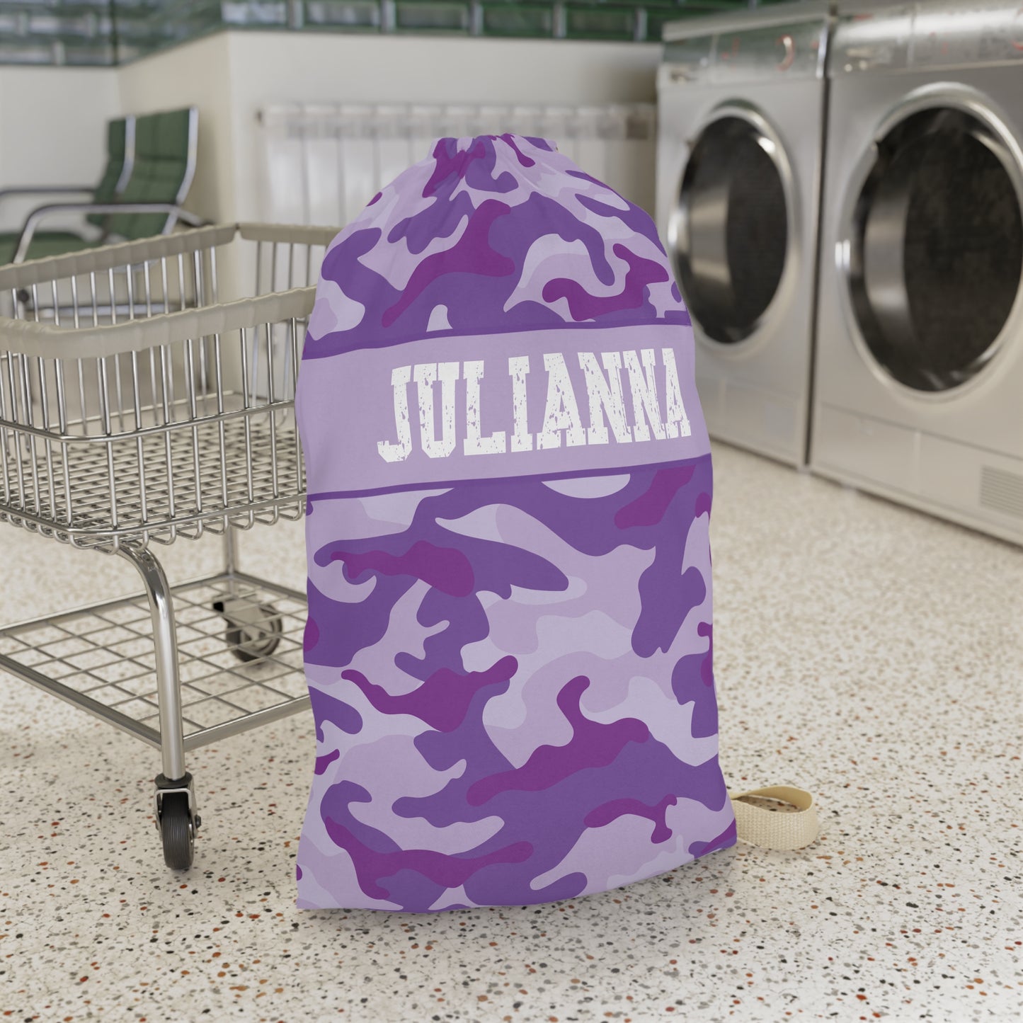 Personalized Camouflage Laundry Bag with Name | Custom Drawstring Laundry Bag for Camp, Dorm & Travel