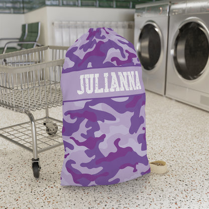 Personalized Camouflage Laundry Bag with Name | Custom Drawstring Laundry Bag for Camp, Dorm & Travel