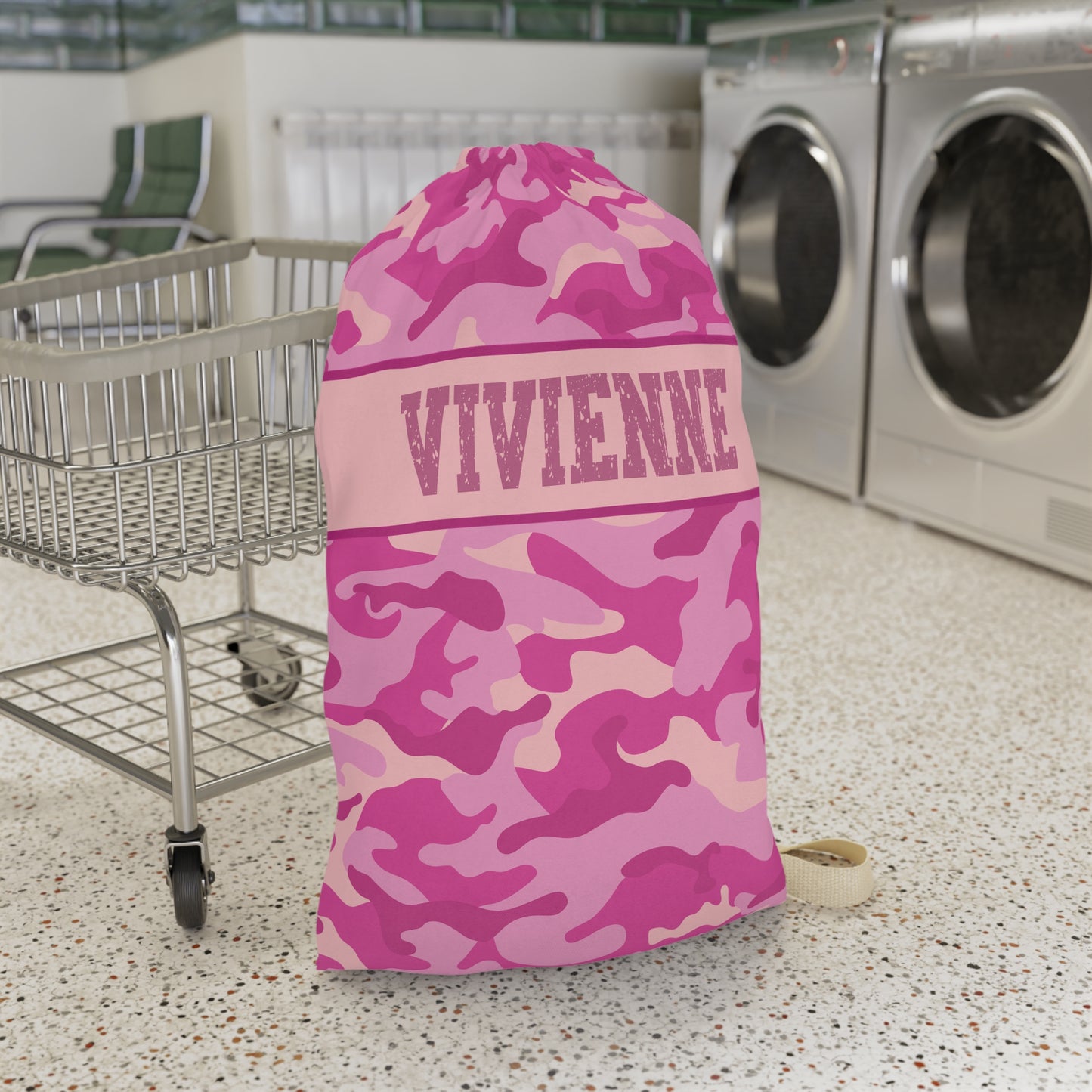 Personalized Camouflage Laundry Bag with Name | Custom Drawstring Laundry Bag for Camp, Dorm & Travel