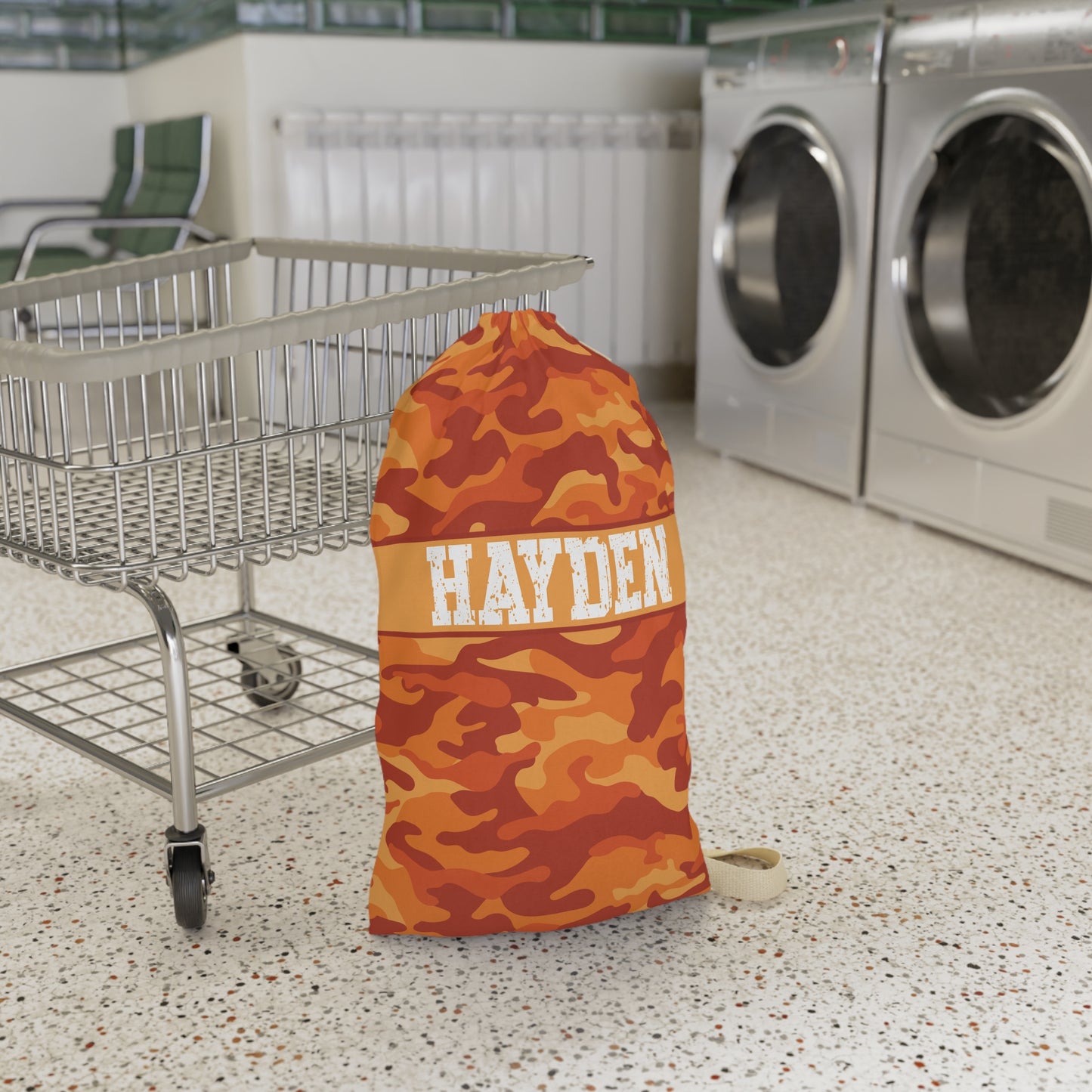 Personalized Camouflage Laundry Bag with Name | Custom Drawstring Laundry Bag for Camp, Dorm & Travel