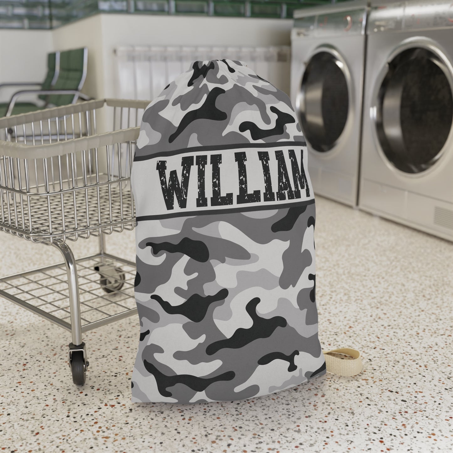 Personalized Camouflage Laundry Bag with Name | Custom Drawstring Laundry Bag for Camp, Dorm & Travel