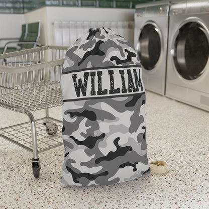Personalized Camouflage Laundry Bag with Name | Custom Drawstring Laundry Bag for Camp, Dorm & Travel