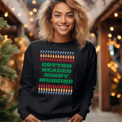 Cotton Headed Ninny Muggins holiday sweatshirt for men and women with a pre-shrunk classic fit. This cozy Elf movie sweatshirt makes the perfect Christmas gift, Secret Santa pick, or festive outfit for family photos. Made with soft cotton and durable stitching, it's a comfy, funny holiday staple for anyone who loves nostalgic Christmas movies and pop culture-inspired clothing.