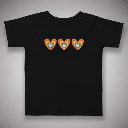 Retro Hearts Toddler Short Sleeve Tee