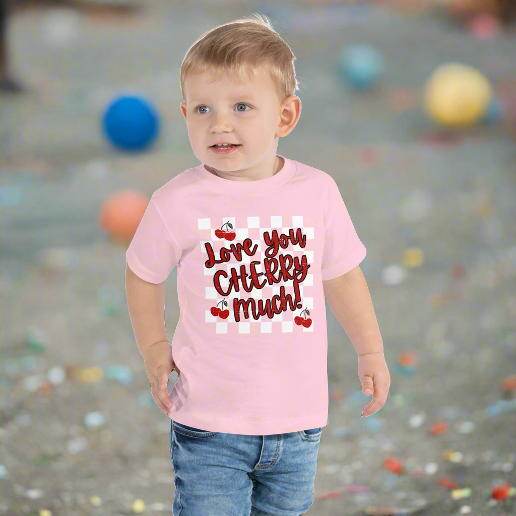 Love you CHERRY Much Toddler Short Sleeve Tee