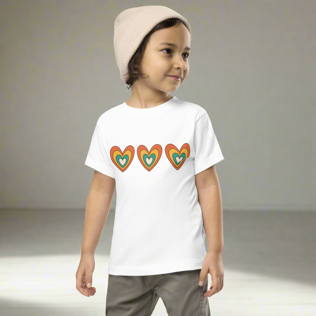 Retro Hearts Toddler Short Sleeve Tee