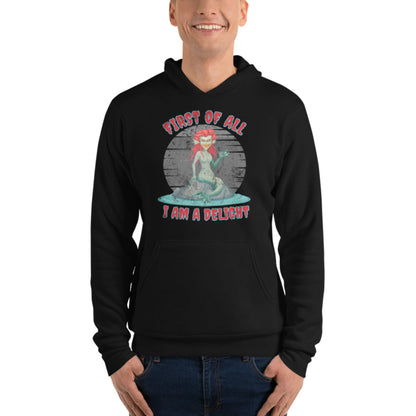 Moody literary aesthetic hoodie with an evil siren graphic quote, blending dark academia style with mythological inspiration. This unisex fleece hoodie is soft, warm, and perfect for book lovers, fantasy fans, and casual gothic fashion.