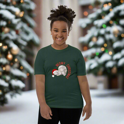 Meowy Christmas Youth Short Sleeve T-Shirt