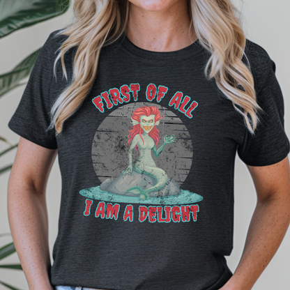 Funny Greek mythology shirt with dark mermaid illustration and witty quote for sea creature lovers fantasy fans Halloween outfits and everyday casual wear