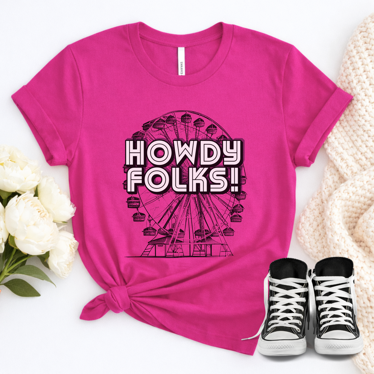 Howdy Folks State Fair of Texas Youth Shirt | Vintage Ferris Wheel Tee