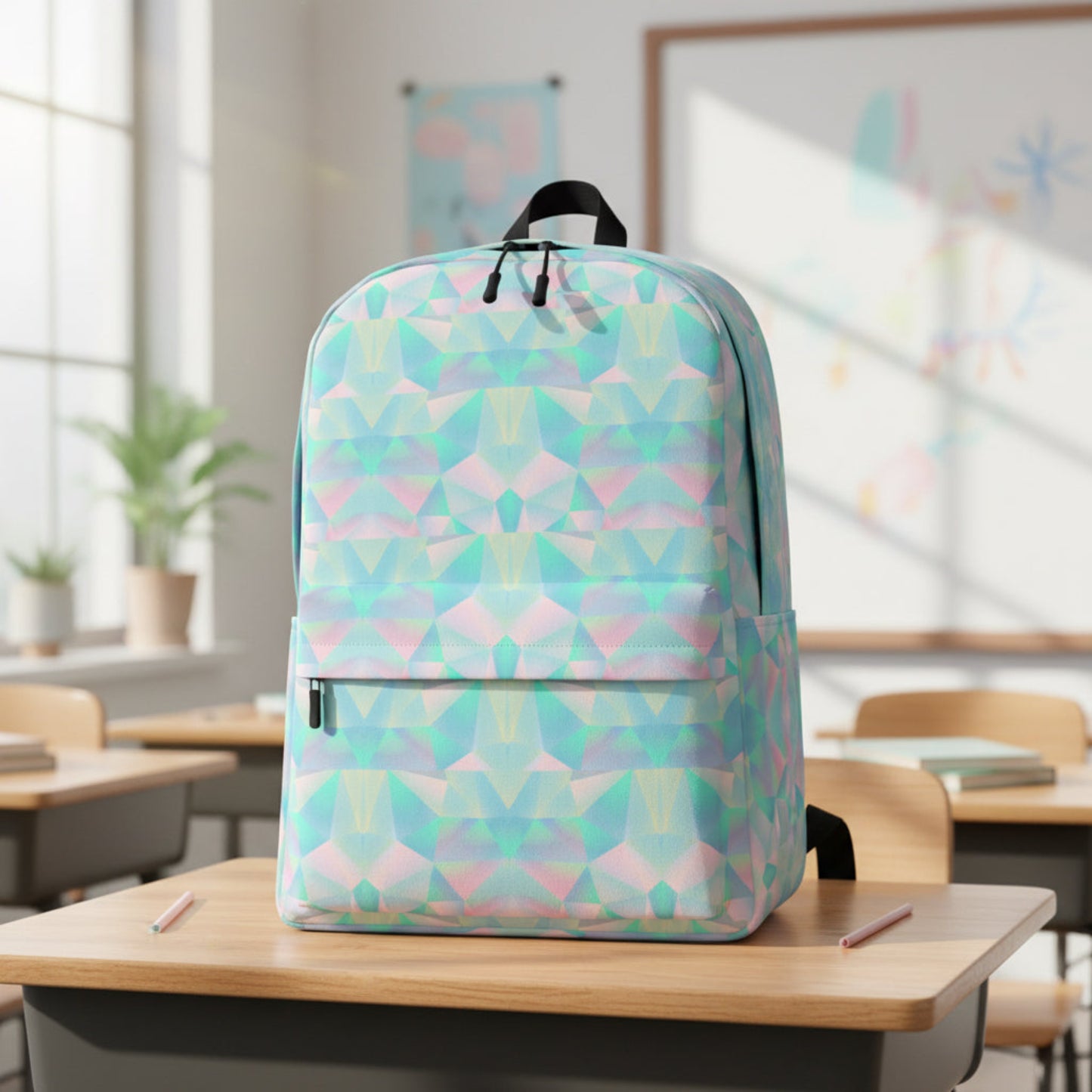 Kids Blue Geometric Prism Backpack