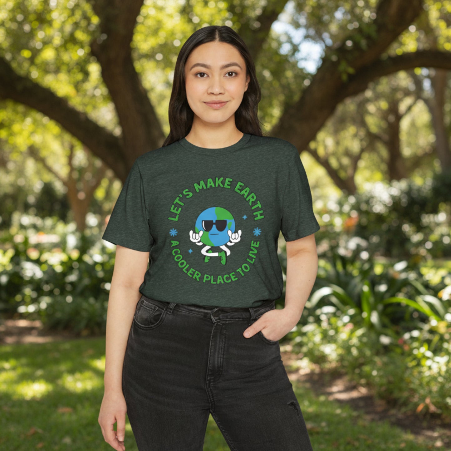 Let's Make Earth a Cooler Place to Live Adult Recycled Organic T-Shirt - jaecrece