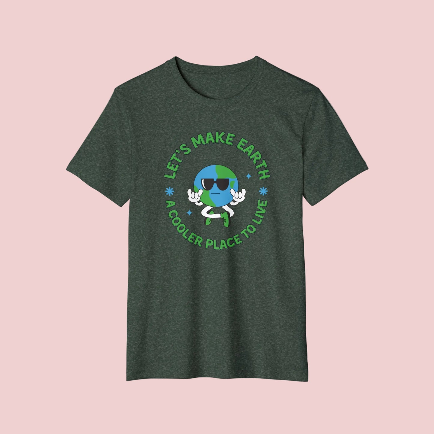 Let's Make Earth a Cooler Place to Live Adult Recycled Organic T-Shirt - jaecrece