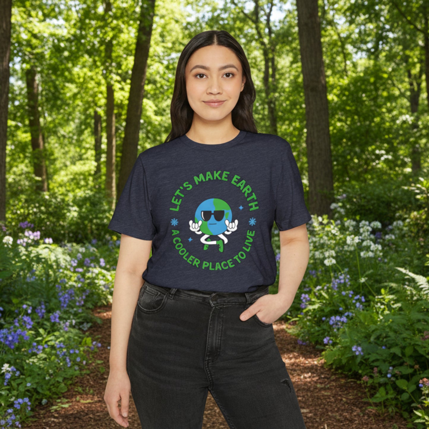 Let's Make Earth a Cooler Place to Live Adult Recycled Organic T-Shirt - jaecrece