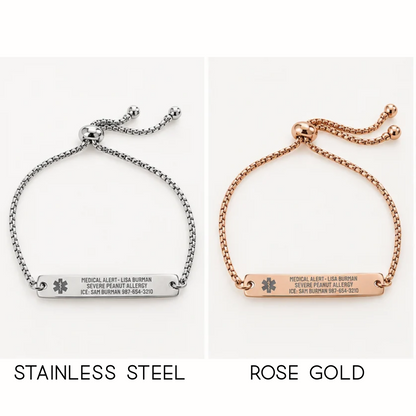Personalized Engraved Medical ID Bracelet | Custom Emergency Alert Jewelry