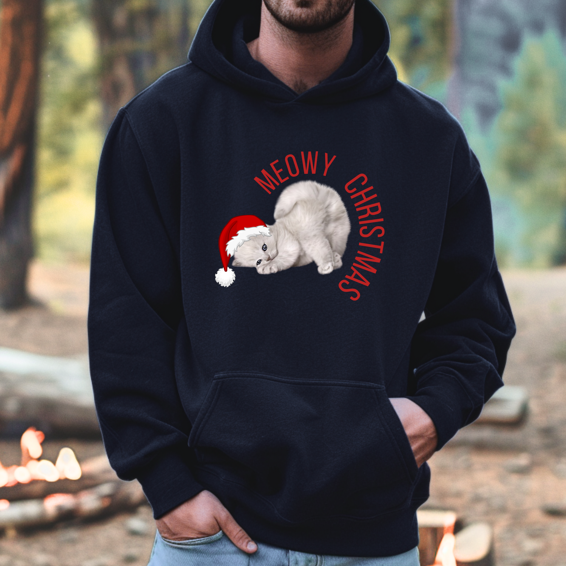 The Meowy Christmas sweatshirt for adults features a cute holiday cat in festive attire, printed on a warm, comfy fleece. Designed for cat moms, cat dads, and anyone who loves Christmas cats, this unisex sweatshirt is available in inclusive sizes S–5XL. Great for family holiday photos, lounging, or gifting, this adult Christmas sweatshirt is part of a matching family set and makes the purr-fect Christmas pullover for cozy winter celebrations.
