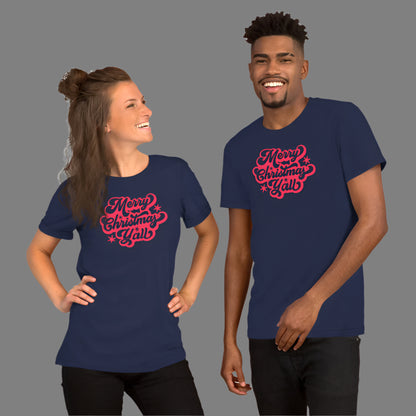 Wrap yourself in holiday spirit with this Merry Christmas Y’all shirt, printed in festive red on a soft Bella Canvas tee. Great for cozy holiday events, matching family pictures, or casual winter wear. Perfect for rustic Christmas style, Southern holiday fashion, adult Christmas tees, or December gift ideas. This shirt blends charm, comfort, and joyful cheer in every stitch.