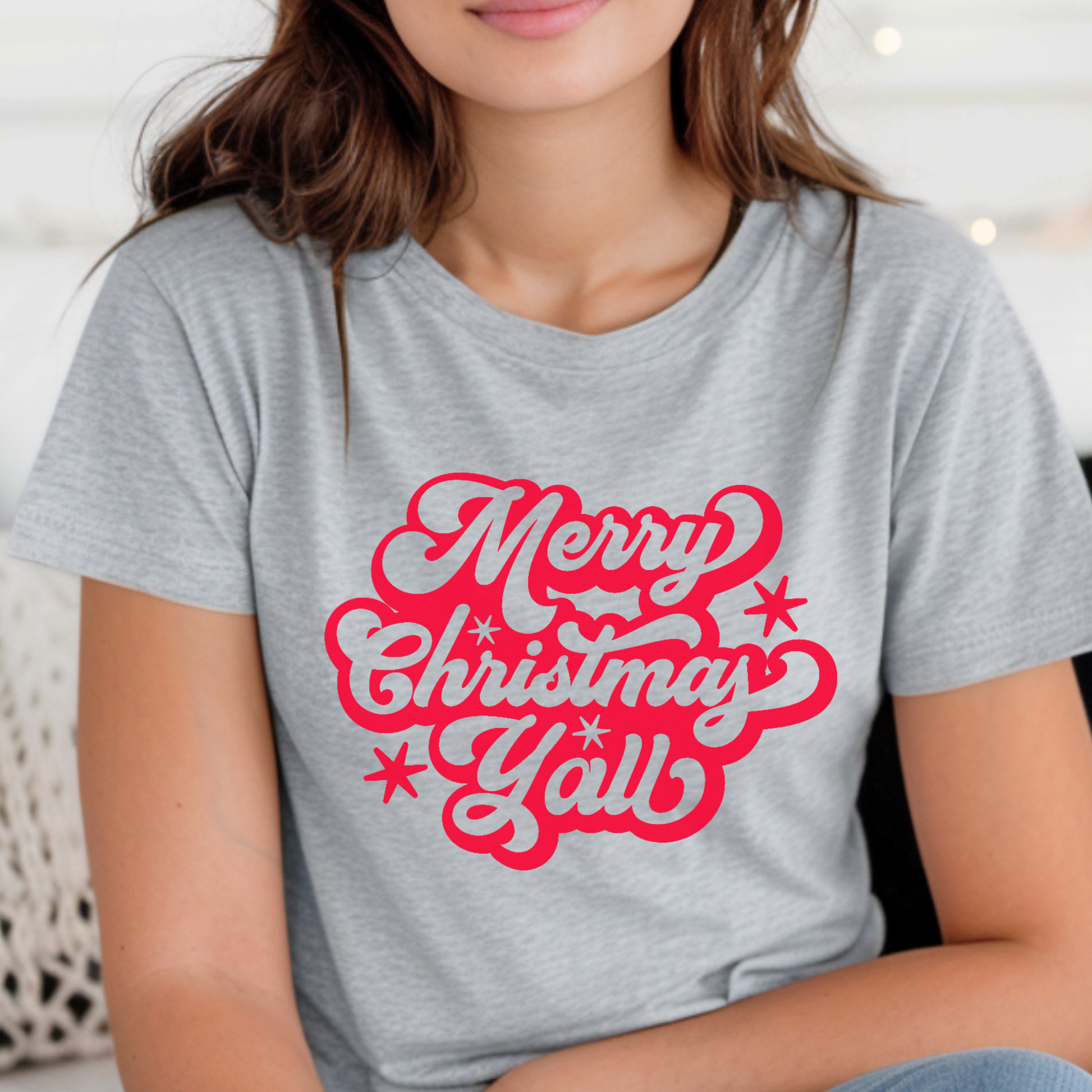 Dress up your December with this Merry Christmas Y’all adult tee featuring playful red script. This unisex Bella Canvas t-shirt blends comfort and charm with a festive graphic ideal for family portraits, holiday dinners, or casual winter outings. It’s perfect for Southern-themed Christmas shirts, rustic holiday tees, country Christmas apparel, or casual Christmas t-shirts for adults.
