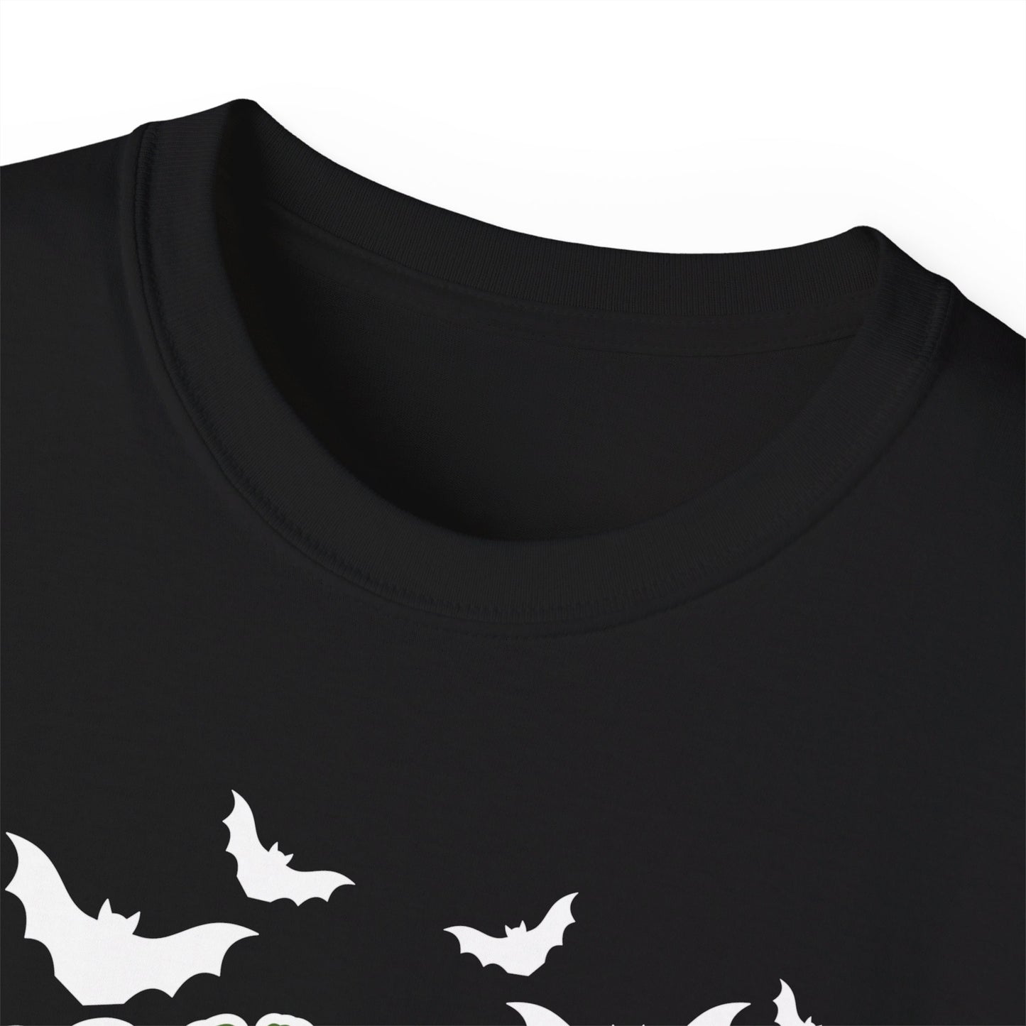 Black Monster Mash graphic t-shirt for adults with spooky cartoon designs featuring a mummy, pumpkins, bats, troll, and spider, making it the perfect Halloween party shirt. Made with durable, breathable cotton on the Gildan 2000, this unisex Halloween tee is available in sizes S–5XL. Ideal for haunted houses, trick-or-treating, fall festivals, or casual spooky outfits, this fun t-shirt is a must-have Halloween gift idea for him or her.