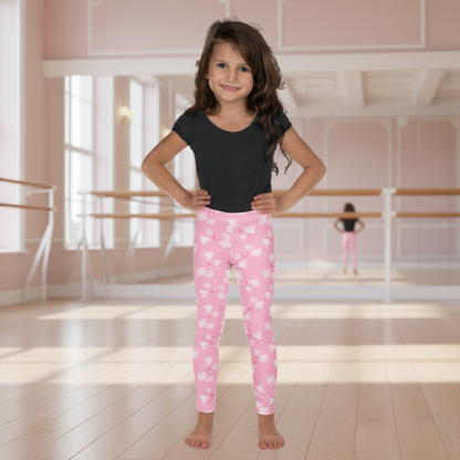 Pink Bow Coquette Girls Leggings for toddlers 2T–7 and youth 8–20, soft stretch fabric with playful gingham bow print, perfect for school, dance, playdates, everyday comfort, or family matching outfits, offering a coquette-inspired feminine look for young girls who love stylish, comfortable leggings that move with them from day to night.
