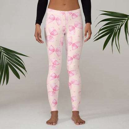 Pink_Gingham_Bow_Coquette_Womens_Leggings