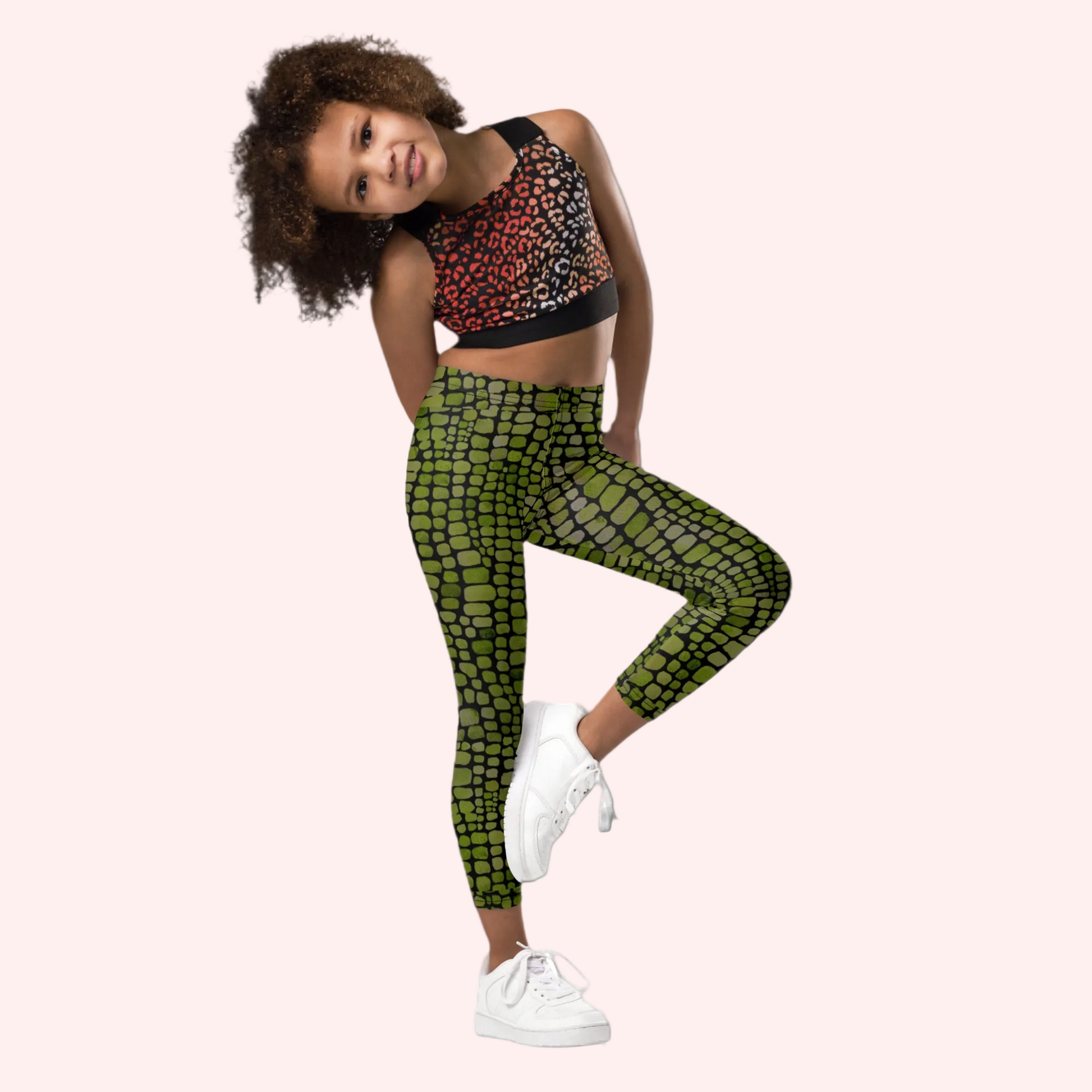  Green Snake Skin Pattern Halloween Toddler Leggings, Snake Skin Pattern Halloween Toddler Legging, Reptile Print Kid Yoga Pants, Dragon Child Costume Tights, Dinosaur Cosplay, Gift for Boy Girl, by jaecrece