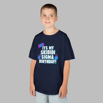Give your gamer or meme-loving child the birthday outfit of their dreams with this Skibidi Sigma T-shirt for kids. Featuring the text “Hey Bro! It’s my Skibidi Sigma Birthday!” this shirt celebrates viral trends and birthday fun in one. Available in Navy, White, Black, and Sport Grey, it’s perfect for tweens, teens, and anyone who lives for Skibidi Toilet memes and Sigma bro energy.