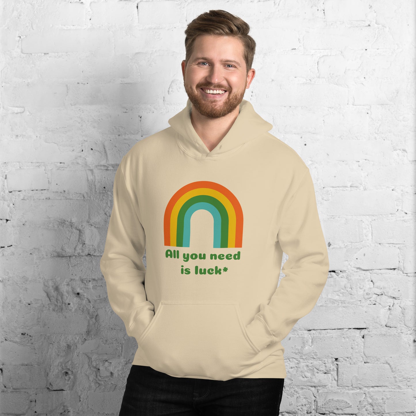 Image: St Patricks Day Sweatshirt with a retro rainbow graphic and the text All you need is Luck, St Pattys Hoodie, All You Need is Luck Adult Sweater, Good Luck Charm Clover, Family Matching Outfit, Shamrock Mommy Me, Boyfriend Crewneck, by jaecrece