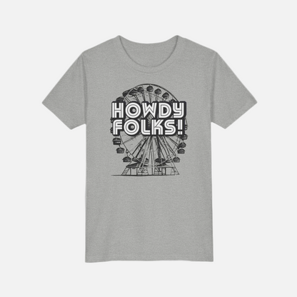 State fair kids shirt With retro Ferris wheel and the text howdy folks 