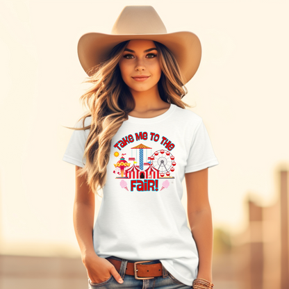 Take Me to the Fair Shirt featuring carnival rides and cotton candy in a retro-inspired design. This State Fair T-shirt is perfect for exploring festivals, eating funnel cake, and enjoying the Ferris wheel. Whether you’re headed to the Texas State Fair, Iowa Fair, or Minnesota summer carnival, this soft and fun graphic tee by jaecrece is a must-have for fair season. Great for moms, teachers, and nostalgic fair lovers.