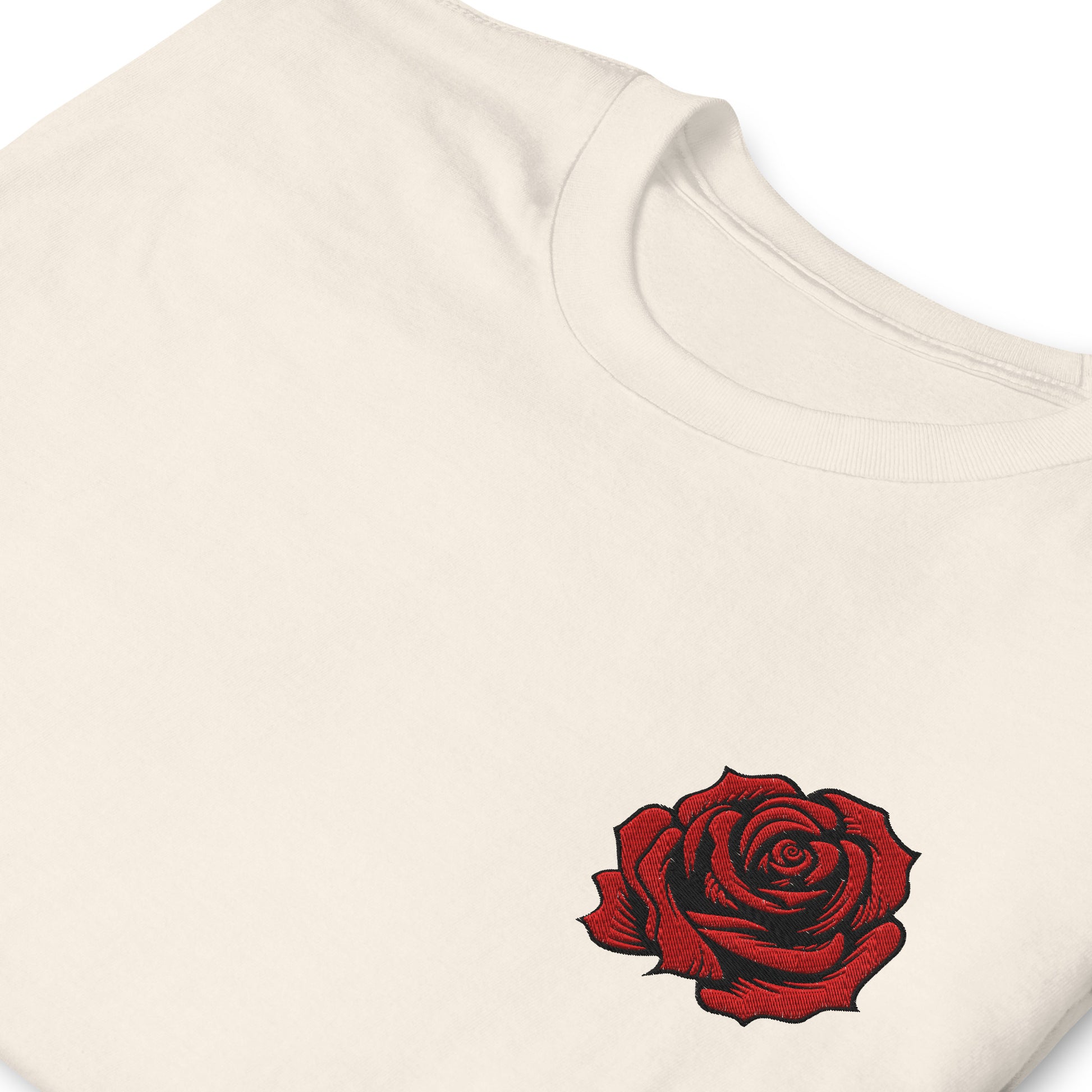Image: A classic red rose blooms in embroidered detail on this stylish pullover, inspired by vintage tattoo designs. The soft fabric ensures all-day comfort, making it perfect for layering in any season. Whether worn as a tribute to Pasadena’s iconic city rose parade or as an expression of floral love, this sweatshirt is a timeless staple. A perfect blend of romantic and edgy fashion, by jaecrece.