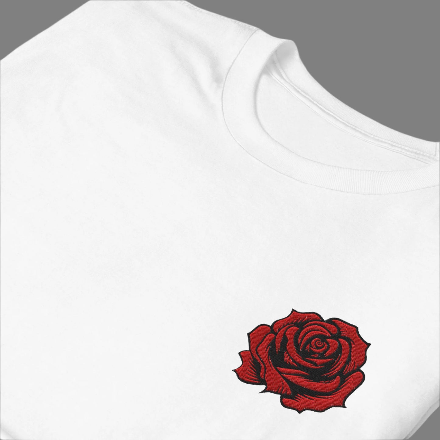 Image: A classic red rose blooms in embroidered detail on this stylish pullover, inspired by vintage tattoo designs. The soft fabric ensures all-day comfort, making it perfect for layering in any season. Whether worn as a tribute to Pasadena’s iconic city rose parade or as an expression of floral love, this sweatshirt is a timeless staple. A perfect blend of romantic and edgy fashion, by jaecrece.