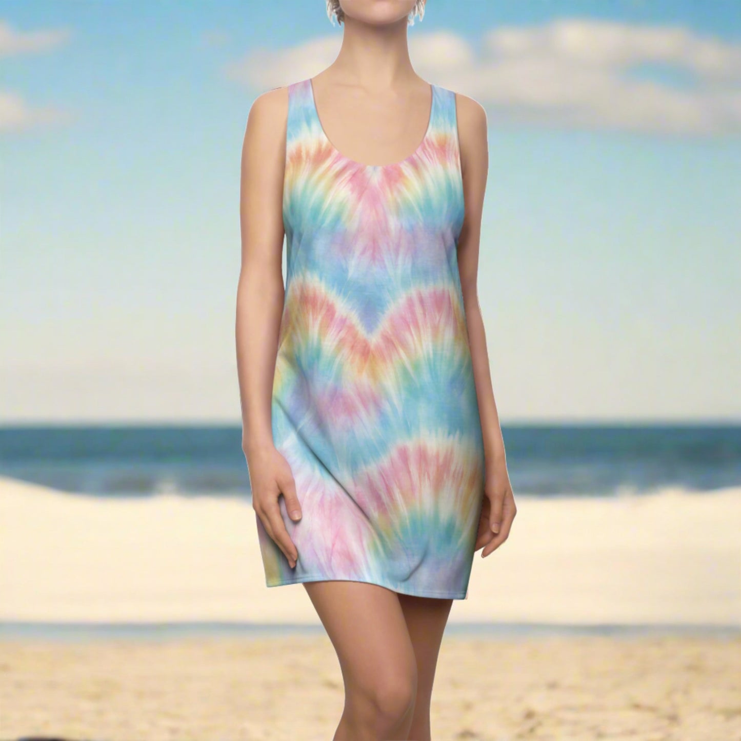 Pastel Tie Dye Women's Racerback Dress - jaecrece