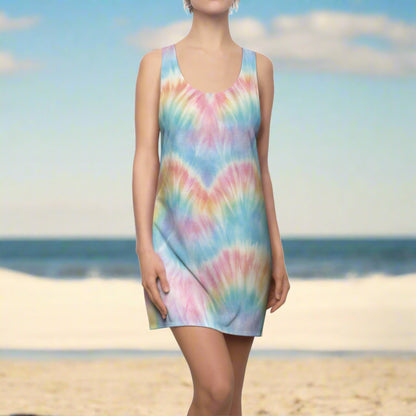Pastel Tie Dye Women's Racerback Dress - jaecrece