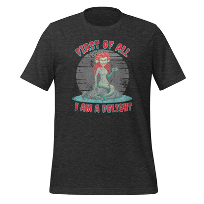 Unisex fantasy shirt featuring a dark siren mermaid and playful sarcastic quote perfect for mythology lovers mermaid fans and spooky season wardrobes