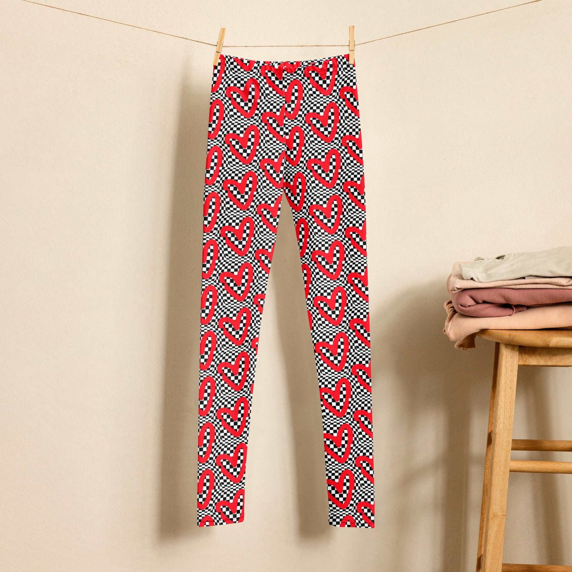 Checkerboard Love Youth Leggings Size 8-20 - jaecrece