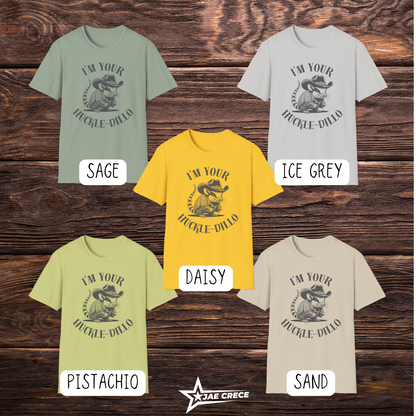 Image: A playful Texas-themed T-shirt showcasing an armadillo dressed as a sheriff in a cowboy hat and jacket. The small Texas emblem on the hat adds a fun nod to state pride. This humorous western-style tee is great for country music fans, rodeo lovers, and animal lovers alike. Whether worn at a state fair or on a casual outing, this unique and eye-catching shirt is sure to spark conversation and smiles, by jaecrece.