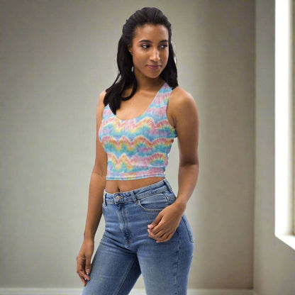 Gelato Pastel Tie Dye Crop Top, perfect for workouts or every day, by jaecrece.com