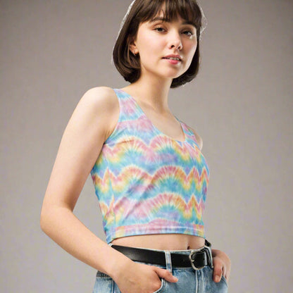 Gelato Pastel Tie Dye Crop Top, perfect for workouts or every day, by jaecrece.com