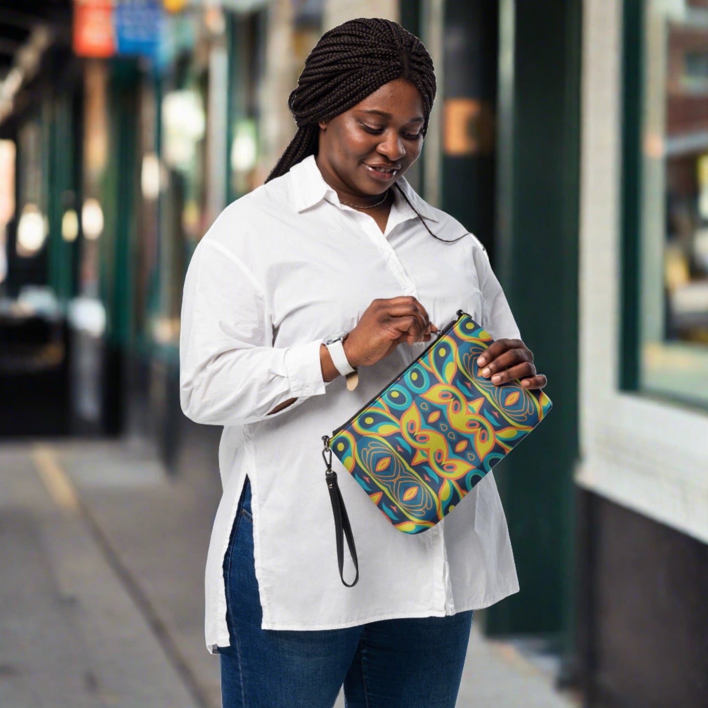 Mid Century Modern Neon Mosaic Crossbody Bag