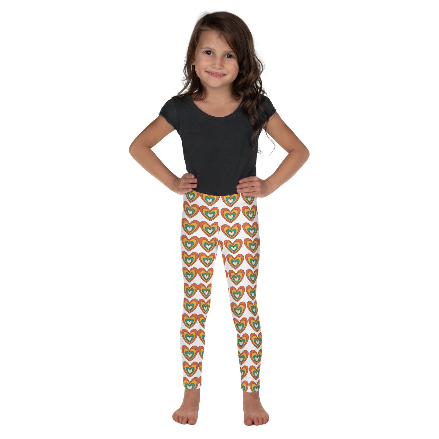 Retro Hearts Kid's Leggings - jaecrece